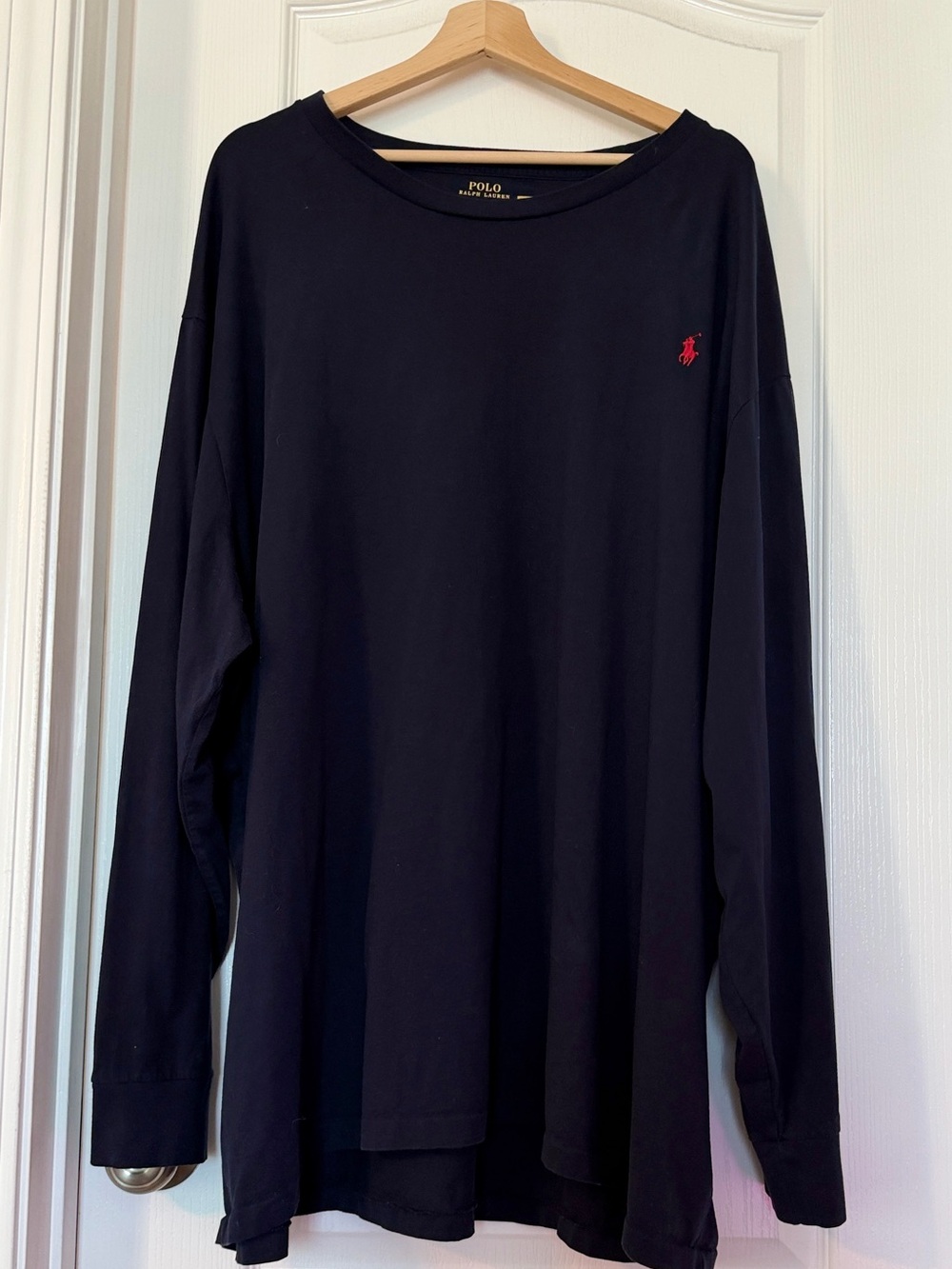 Polo by Ralph Lauren Navy Long-Sleeve Crewneck with Red Pony